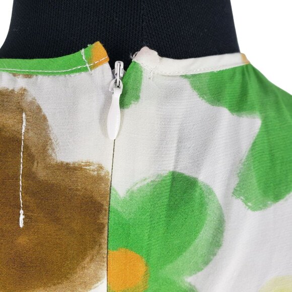 With Jean Hermana Dress Floral Daisy Viola Tricolor Cinched Top Cutout Mini 90s - Picture 13 of 15